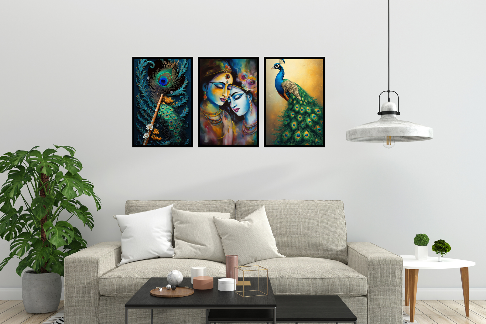 Indian Lord Krishna Wall Art Framed Prints 2