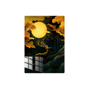 Moonlight Golden Deer Nature Acrylic Wall Art main