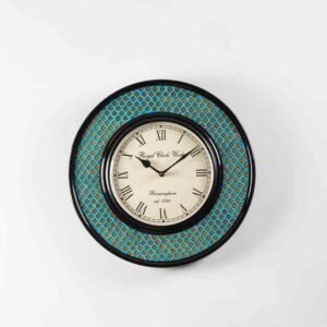 wall clock scaley handpainted wall clock blue 1.jpg